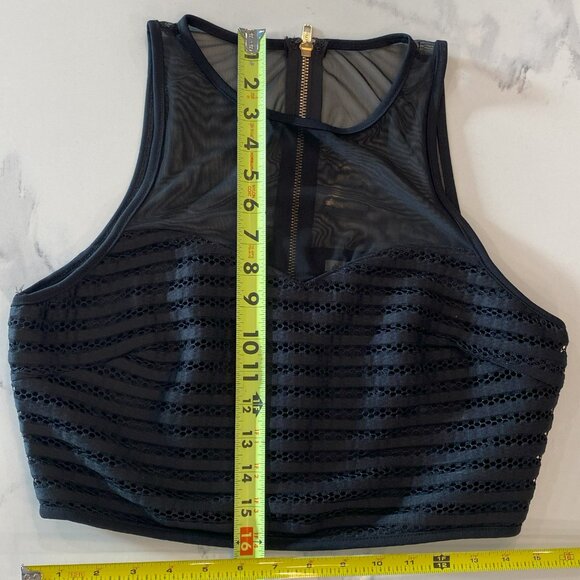 Charlotte Russe - Sleeveless Top, Embroidered/Textured-feel, Back Zip, Sheer - L - Picture 7 of 7